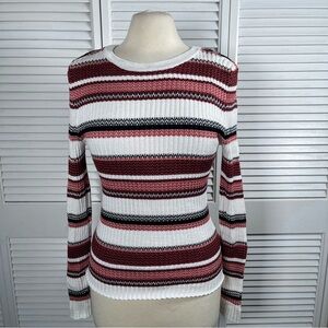 ❤️ It’s Our Time Ribbed Striped Stretch Sweater – NWT Size:L